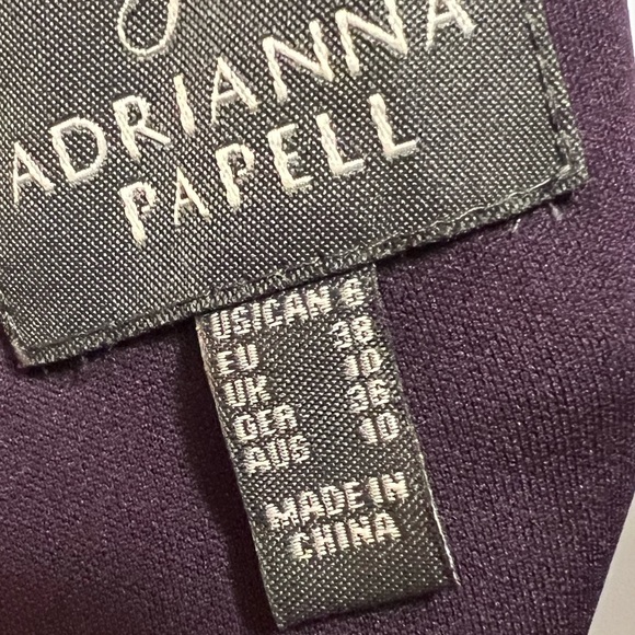 Adrianna Papell purple ruched gown with lace Size 6 - Picture 6 of 6
